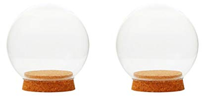 Fenteer 2pcs Glashaube Cloche Deko Glaskuppel Glassturz Glasglocke, 12 cm