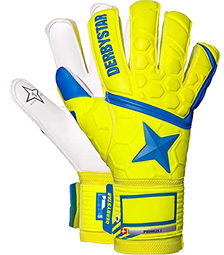 Derbystar Primus I Handschuhe Uni, gelb blau, 10