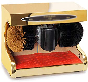 QFFL Cireuse À Chaussures Électrique, Kit De Brosse de Nettoyage, Entretien Et Entretien des Chaussures en Cuir, Kit de Cirage À Chaussures de Soin du Cuir (Color : Gold3)