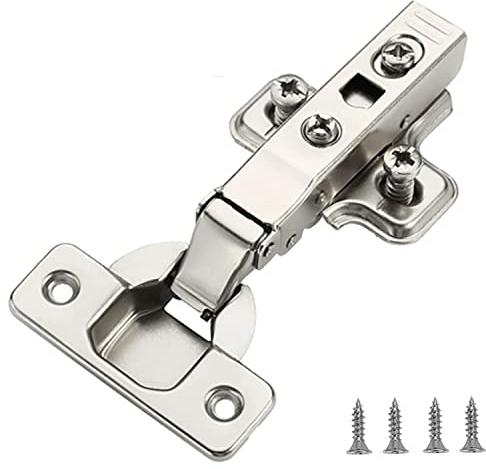 Furniware 10 Stück Eckanschlag Soft Close Scharniere, CLIP-ON-Platte für einfache Installation, 110 Grad, leise hydraulisch, rahmenlose europäische verdeckte Schrankscharniere für Küchenschranktüren