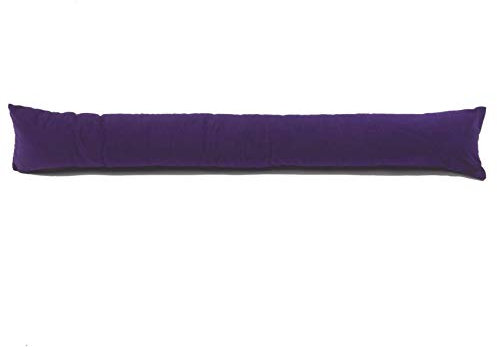 Classic Home Store Purple Velvet Draught Excluder French Patio Door Extra Long Soft Cotton Draft Stopper (4ft)