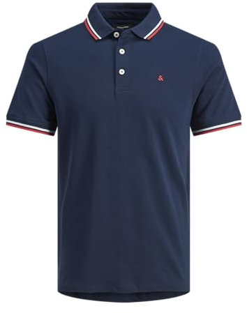 Jack & Jones Herren Jjepaulos +Fit Polohemd, Dunkelblau, 4XL Große Größen EU