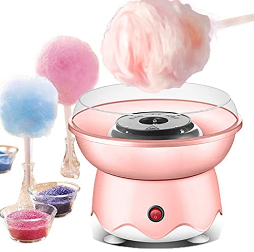 Fiunkes Cotton Candy Machine for Kids, Mini Electric DIY Sweet Cotton Candy Maker Portable Cotton Sugar Floss Machine Works with Hard Candy Sugar Free Candy, Best Gift for Children,Pink