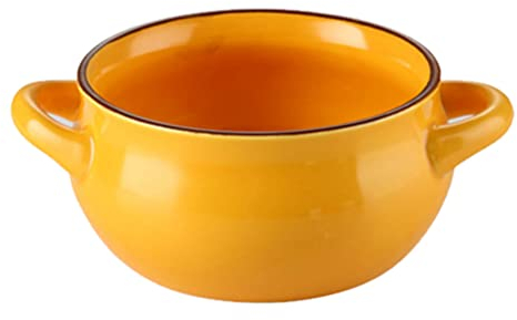 YARNOW Bols à Soupe avec Poignées Français Oignon Bol en Céramique Soupe Pots Ragoût Bol Bol de Service pour Céréales Ragoût de Boeuf Froid