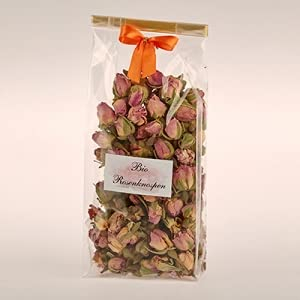 Bio - Rosenknospen rosa - Rosen - getrocknet - essbar 50 g - zum Kochen, Backen und für feine Teemischungen