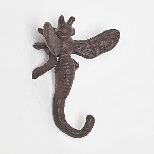 HOMESCAPES Cast Iron Bumble Bee Wall Hook Decorative Vintage Style Metal Hanger Coat Hook for Indoor & Outdoor Garden Use