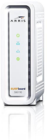 ARRIS Surfboard SB6190 32x8 DOCSIS 3.0 Cable Modem with 1.4 Gbps Download and 262 Upload Speeds, White (Non-Retail Packaging) (Renewed)