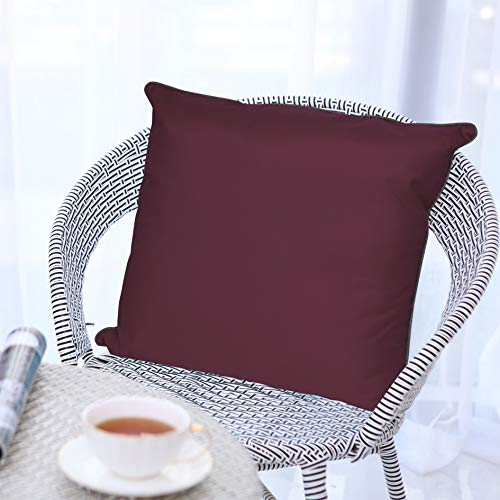 LILENO HOME Kissen 45x45 cm [2er Set] - Wasserabweisende Kissenhülle Brombeere (ohne Füllkissen) - Kissenbezug wasserfest als Gartenkissen oder Dekokissen - Kissenhülle Indoor und Outdoor