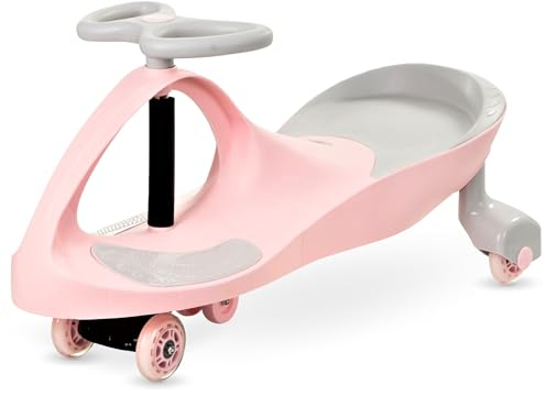 TWISTCAR Baby Car 3, Kleinkindauto, Fahrzeug für Jungen und Mädchen, Twist Car mit Lenkrad, Gummiräder, Belastbarkeit bis 120 kg, Pink LED