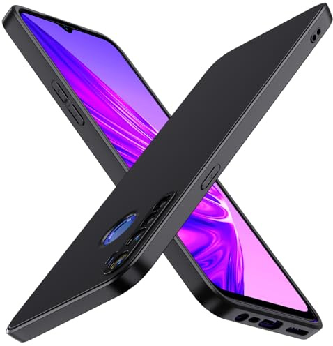 ivoler Negro Mate Funda para Realme 5 / Realme 5i / Realme C3 con Protección de Cámara, Carcasa Protectora Antigolpes, Ultrafina Suave TPU Silicona Caso Delgada Anti-Choques Case