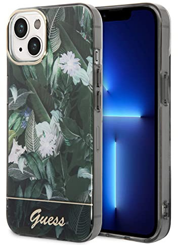Guess GUHCP14SHGJGHA Hülle für iPhone 14 6,1 grün hardcase Jungle Collection