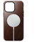 Nomad Moderne Lederhülle für iPhone 14 Pro Max - Horween Leder, 360° erhöhte Kanten TPE Bumper, 3 m Fallschutz, Mag Safe & Wireless Charging (Schwarz) (Rustikales Braun)