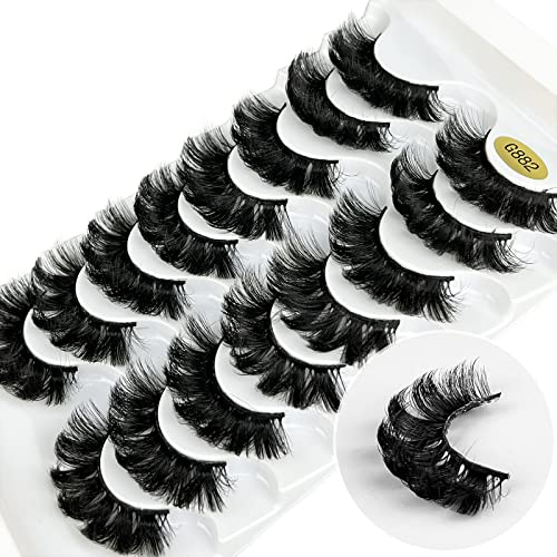 KOKAY Lot de 8 paires de faux cils russes à bandes en vison DD Curling, réutilisables, moelleux, épais, doux et imperméables pour cadeau (K002, 15 mm)