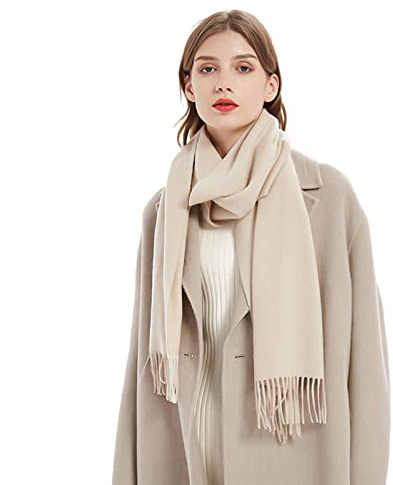 LumiSyne Winter Senior Kaschmir Schal Für Damen Klassisch Einfarbig Wollschal Mit Quasten Weiche Langer Pashmina Schals Warme Schultertuch Stola