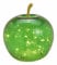 Spetebo LED Crackle Glas Apfel 16 cm - grün - Deko Frucht in Bruchglas Optik - Tisch Lampe Leuchte mit Drahtlichterkette Batterie betrieben mit Timer