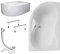 KOLMAN Badewanne DORA Eckbadewanne 170x110 Rechts mit AcrylSchürze, Ablaufgarnitur und Füßen Komplettset 4in1 Premium Original Acryl Wanne Siphon