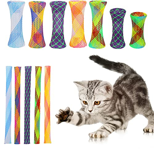 Cobee Cat Tube Federspielzeug, 20 Stück Interaktives Katzenfederspielzeug Buntes Katzenspielzeug für Innenkatzen Lustiges Katzenspielspielzeug für Katzenkätzchen