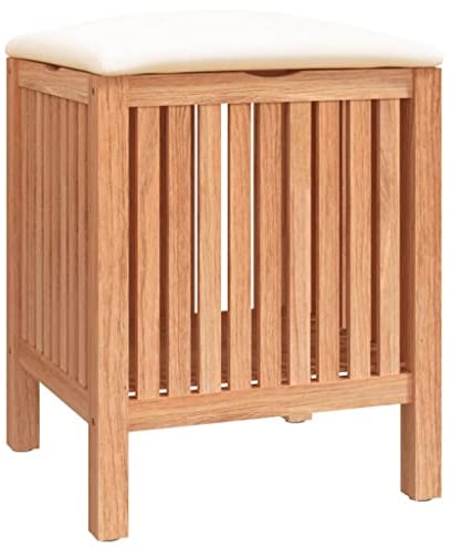 vidaXL Badhocker, Hocker für Badezimmer, Wäschekorb mit viel Stauraum, Badezimmerhocker Duschhocker Holzhocker, Massivholz Nussbaum