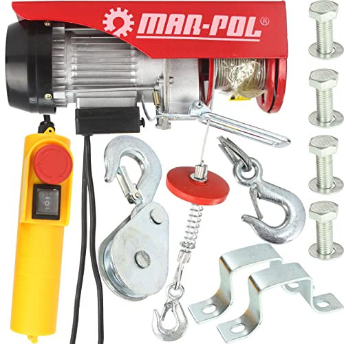 Argano elettrico Paranco sollevatore Montacarichi 150kg / 300kg 550W Verricello Corda Acciaio Ø3mm 12m/6m telecomando da Soffitto Balcone Professionale Domestico