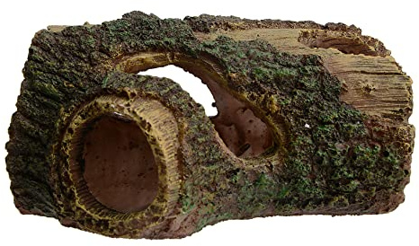 Toolzia Resin Hollow Tree Trunk Log,Aquarium Decorations Ornament Fish House Cave Wood House Decor