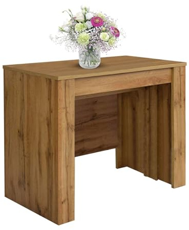 Mar.c.a. Design - Consolle Allungabile 90x50x75 cm - Tavolo Consolle Allungabile Fino a 230 Cm - Tavolo in Legno Rovere Nodato - Facile da Montare - Made in Italy