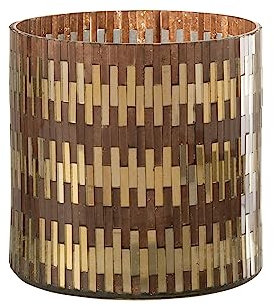 WINDLICHT CHIC Glas BRAUN/Gold Large