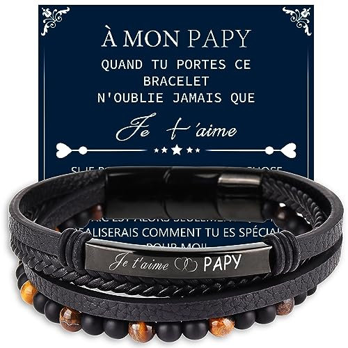Merclix Idee Cadeau Original Bracelet Papy Cadeau pour Papi Anniversaire, Fete des Grand Pere, Noel