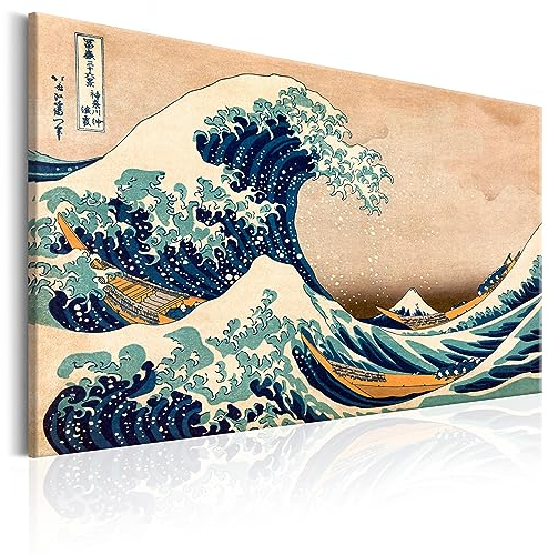 B&D XXL Acrylglasbild große Welle vor Kanagawa 120x80 cm 1 Teilig Wandbild auf Acryl Glasbilder Kunstdruck Moderne Acrylglas Platte Wanddekoration Geschenke Heimdekoration Glasbild Katsushika Hokusai