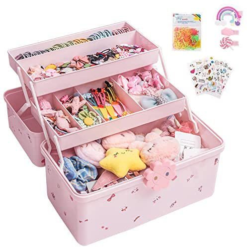 Dubbulon Scatola Porta Capelli Bambina - Portagioie Personalizzato per Ragazze | Contenitore per Cosmetici per Organizer per Fermagli per Elastici per Capelli | Regali di Compleanno per Ragazze
