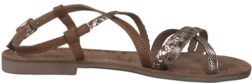 Tamaris Damen Sandaletten, Frauen Sandalen,Sommerschuhe,Freizeitschuhe,offene Schuhe,Strandschuhe,Riemchensandalen,elegant,Cognac Comb,38 EU