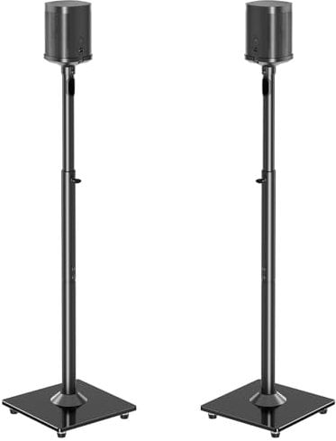 ELIVED Speaker Stands Pair for Sonos ERA100, Sonos One, One SL, Play:1, Adjustable Height Up to 1103mm, Rear Surround Sound, Floor Standing Holder with Cable Management, 5KG Loading, EV5024