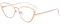 kachawoo Anti Blaulicht Brillen Frauen Optische Halbrahmen Computer Brillen Weibliche Katzenaugen Gläser Metall(gold with clear)