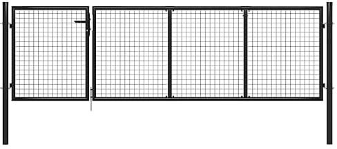 ZEYUAN Gartentor Stahl 350 x 75 cm Anthrazit, Gartentor, Gartentür, Gartentüren, Tor Garten, Gartentüren, Garten Tore, Flügeltore, 144322