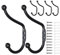 6 Stück Kleine Wandhaken 9,5 cm für Jacken – Schwarze Wandhaken zum Einschrauben für Wand, Tür, Bad, Dusche, Kleiderschrank, Flur – Metallhaken für Handtücher, Kleidung, Taschen, Schlüssel, Hüte