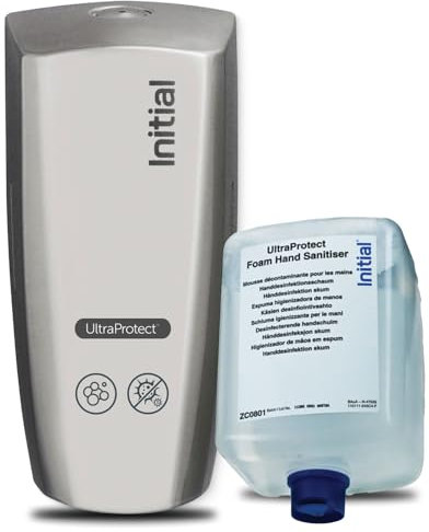Blanc HYGIENIC SET: Desinfektionsschaumspender Reflection KOMPAKT MANUELL, Edelstahl +2x Desinfektionsschaum UltraProtect, Rentokil INITIAL