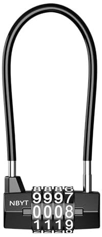 OQIMAX Cadenas à Combinaison, Cadenas Code 4 Chiffres, Cadenas à longue Anse, Serrure à Combinaison, Cadenas a Code d'extérieur de 5 mm de Large, Cadenas de Câble de Bagage pour Gymnase, Garage Voyage