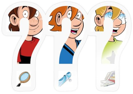 Spreadshirt Die Drei Fragezeichen Kids Silhouetten Sticker Aufkleber, 10 x 10 cm, Transparent glänzend