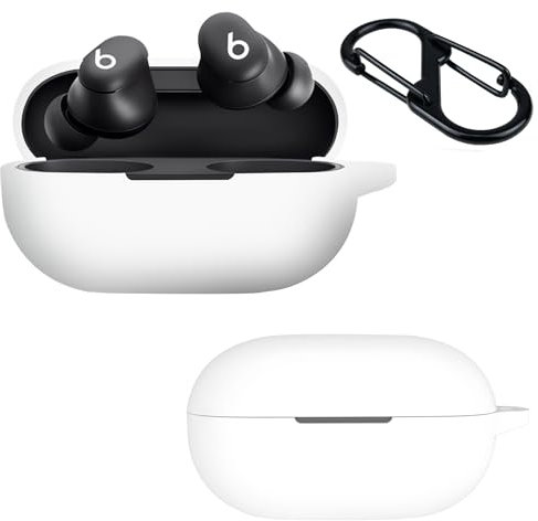 Lemxiee Flexible silicone case for Beats Solo Buds case,Protective cover for Beats Solo Buds (2024) -White