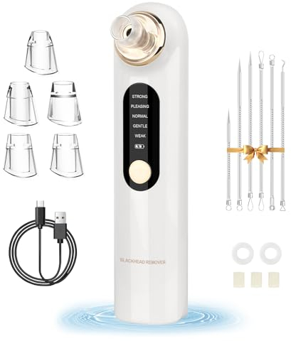 Mitesserentferner Elektrisch - Porenreiniger Gesichtsreinigung USB Wiederaufladbar Pickelentferner Blackhead Remover Akne weißes Mitesser Entferner Vakuumsauger Mitesser mit 5 Saugstufen