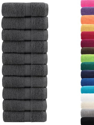 vidaXL Premium-Waschtücher SOLUND 10 STK. Anthrazit 30x30 cm 600 g/m²