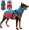Woiil Hundemantel Winter,Hundemantel Wasserdicht für Grosse Hunde mit verstellbares Hundegeschirr,Warm Hundejacke aus Fleece,Reflektierende Streifen,Geeignet für Deutsche Schäferhunde(XXL,Rot)