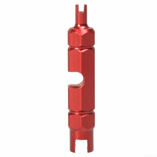 ZAMETTER Bicycle Inner Tube Removal Tool Double-head Multi-function for FRENCH Nozzle Tube Tire Valve Core Wrench(red)