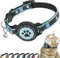 Airtag Katzenhalsband Breakaway, Reflektierendes Kätzchenhalsband mit Airtag-Halterung und Glocke, Bequeme Polsterung, Verstellbar, Langlebig, Passend für Katzen (Blau,S)