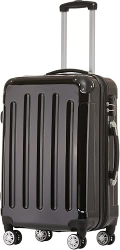 BEIBYE Zwillingsrollen 2048 Hartschale Trolley Koffer Reisekoffer in M-L-XL-Set in 15 Farben (Black, XL)