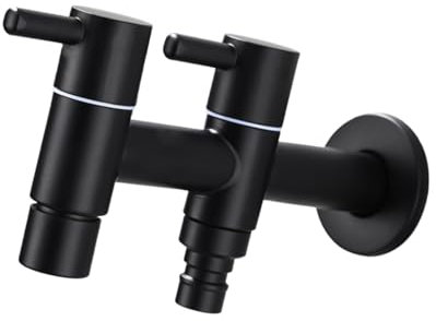 Veemoon robinet d'eau de cuisine robinet de mural robinet de machine à laver mural robinet lave-linge mural robinet laiton robinet d'eau en laiton robinet d'eau de toilette Black