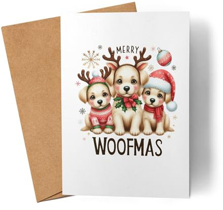 Lilavie-Design Merry Woofmas Lustiges Hundemotiv Karte Weihnachtskarte witziges Design Weihnachten