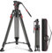 NEEWER 198cm Treppiede Video in Fibra Carbonio con Testa Fluida Smorzamento Regolabile, Sgancio Rapido a Un Passo con Piastra QR e Maniglia, Camera Tripod Robusto per DSLR Videocamera, Max 10kg, LL37