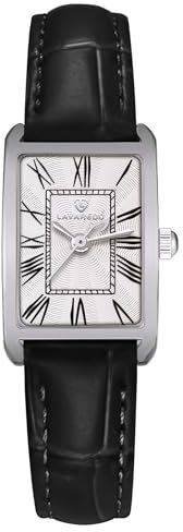 Timever Damen Armbanduhr Quarzuhr Analog, mit Lederarmband, 3 Zeiger, 32 mm Gehäusegröße, 3 ATM Wasserdicht,Römische Zahlen