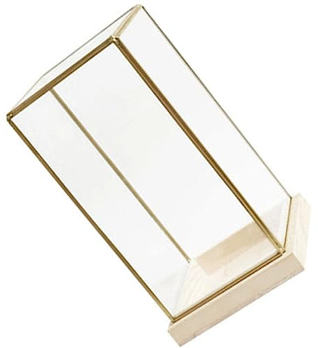 SEWOART Antike Vitrine Aus Glas Transparente Multifunktionale Pflanze Kerze Schmuck Display Halter Für Haushaltskunsthandwerk Und Puppenspielzeug