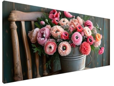 Blumentopf Diamond Painting Erwachsene Bilder, Diamond Painting Stuhl Diamond Painting Set mit Diamond Painting Zubehör, Crystal Art Basteln Erwachsene, Deko Wohnzimmer, DIY Geschenke 80x160cm Y2-685